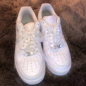 Nike triple white Air Force 1s lows